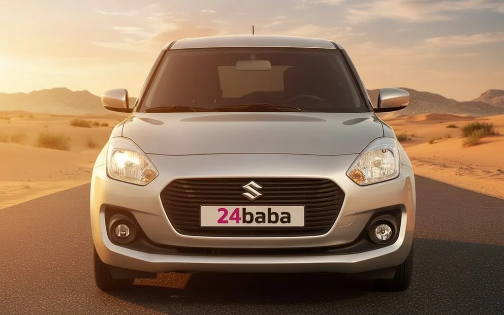 Suzuki Swift 2023 Grey front view with headlights