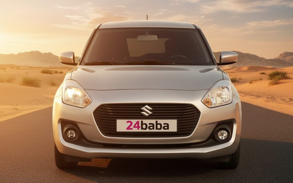 Suzuki Swift 2023 Grey front view with headlights