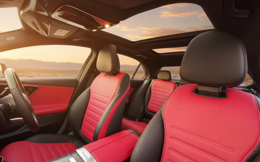 Mercedes C300 2024 leather seats and cabin