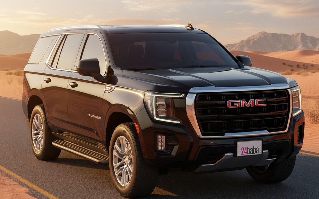 Gmc Yukon 2024 Black front view with headlights