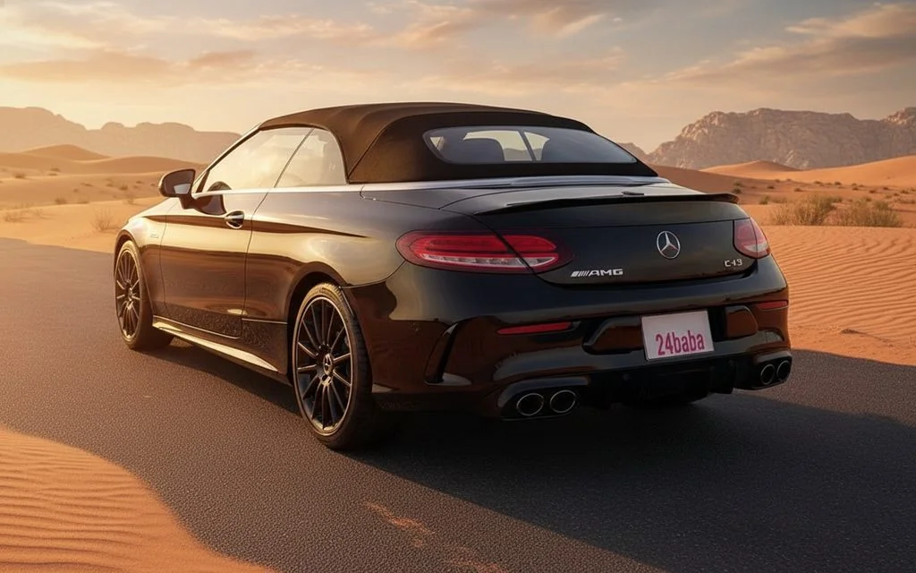 Mercedes C43 2022 Black rear view showing taillights