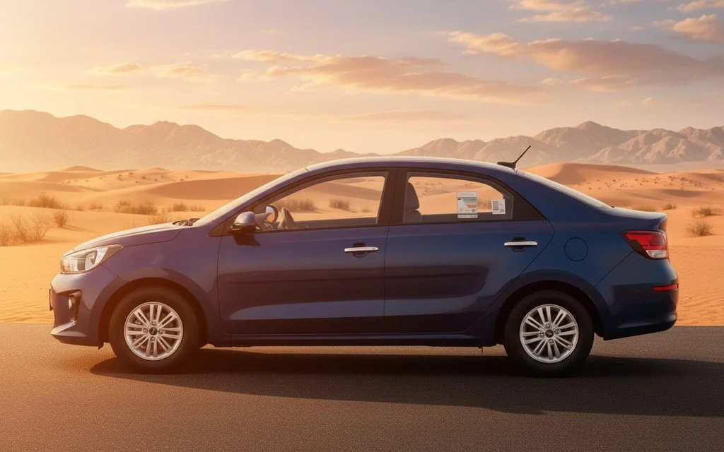 Kia Pegas 2025 Blue side profile