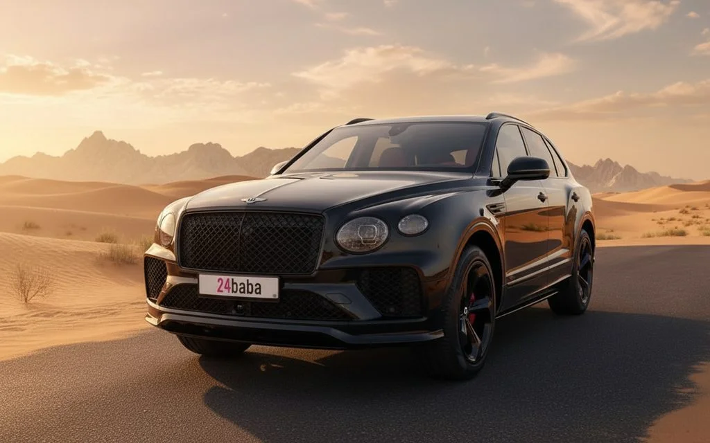 Bentley Bentayga 2025 Black front view with headlights