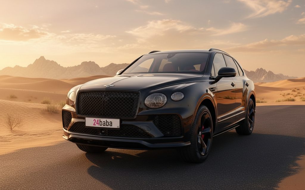 Bentley Bentayga 2025 Black front view with headlights