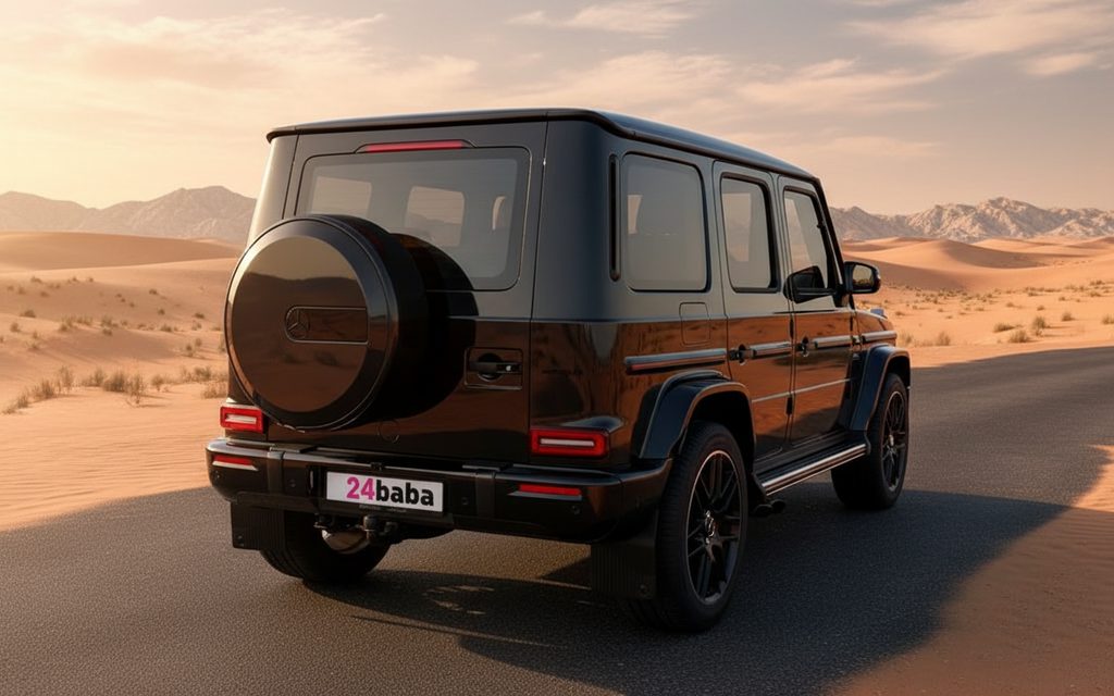 Mercedes G63 2025 Black rear view showing taillights