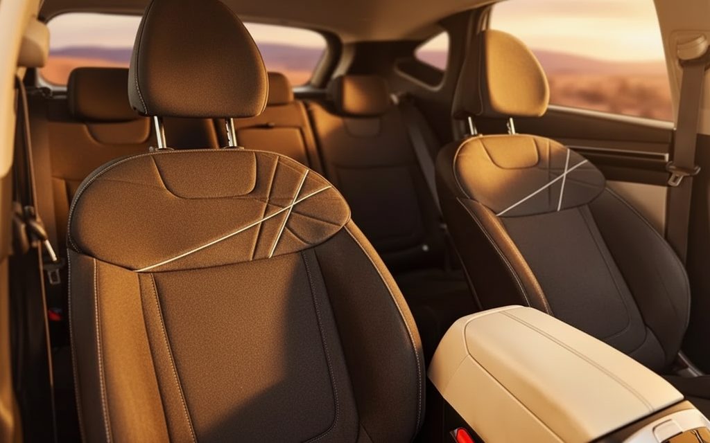 Hyundai Tucson 2022 leather seats and cabin – rental in Dubai