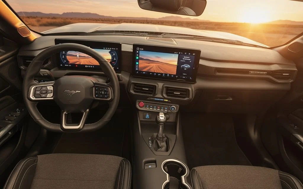Ford Mustang 2024 dashboard and infotainment – rental in Dubai
