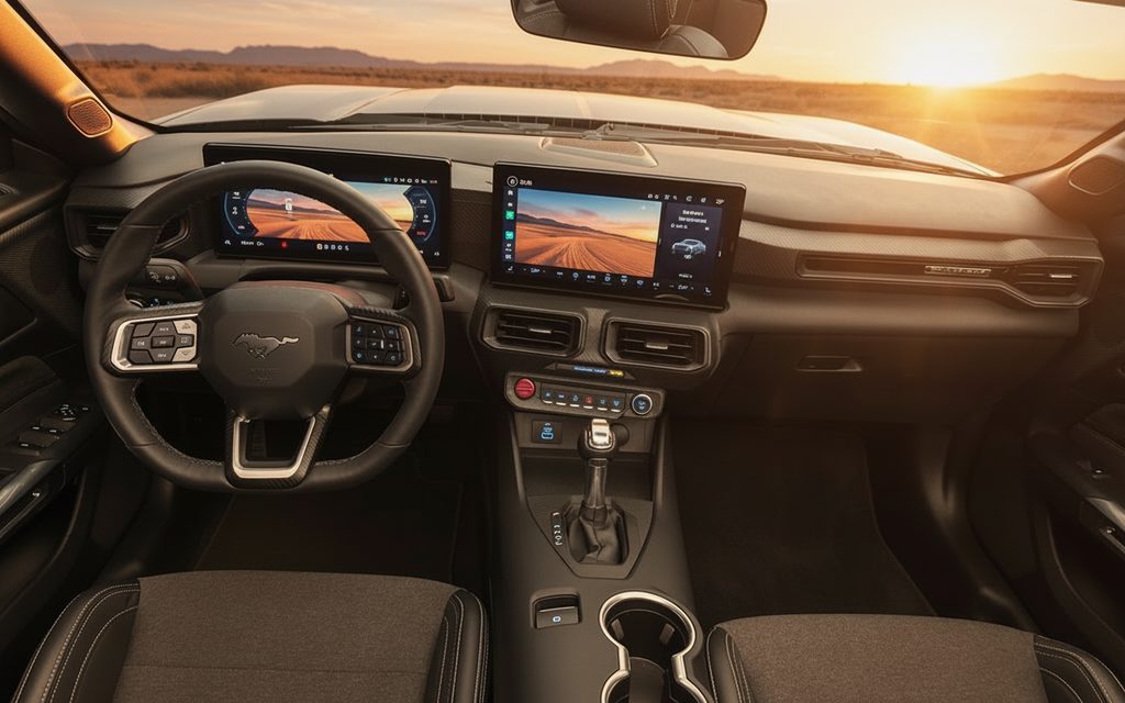Ford Mustang 2024 dashboard and infotainment – rental in Dubai