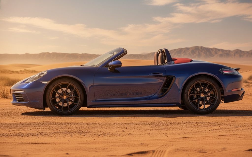 Porsche Boxster 2024 Black side profile