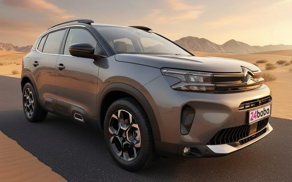 Citroen C5 2025 Grey front view with headlights