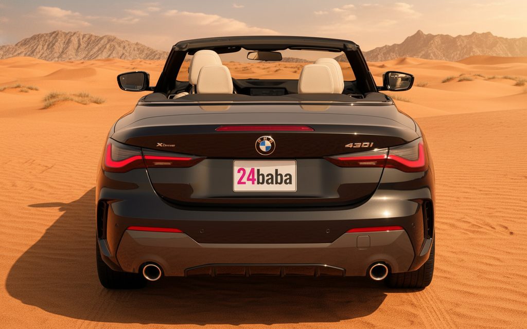 Bmw 430 2023 Black rear view showing taillights