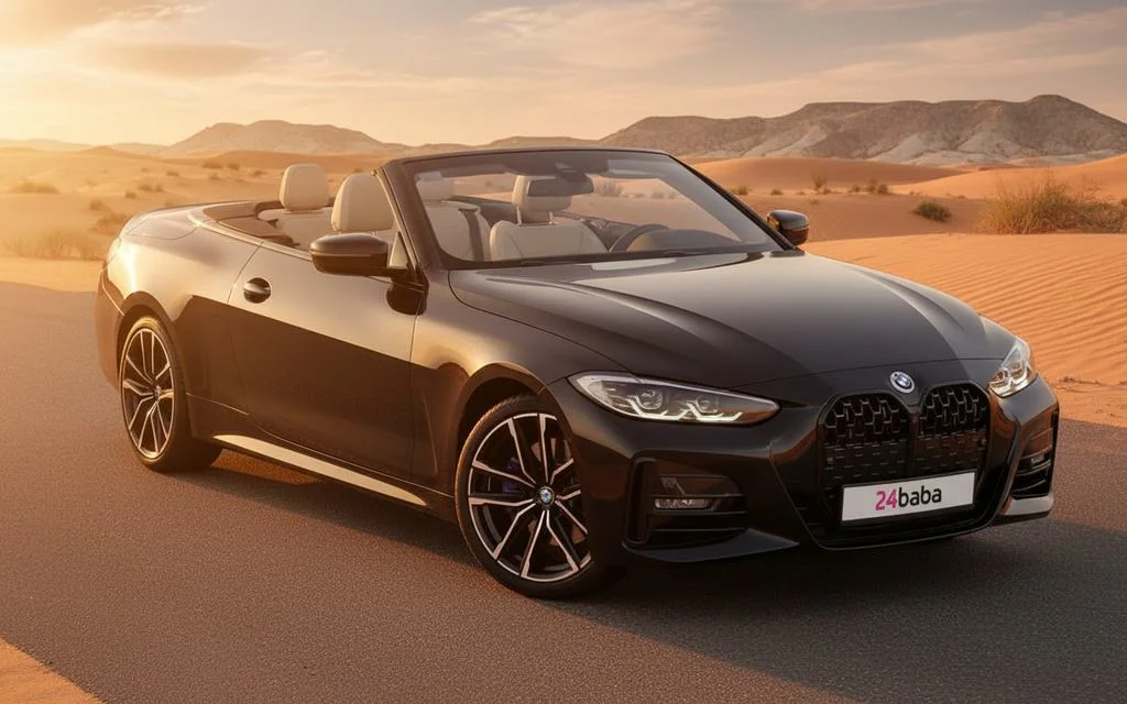 Bmw 430 2023 Black front view with headlights