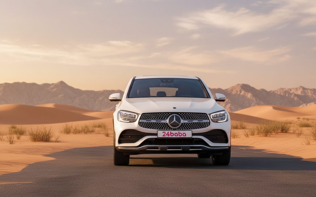 Mercedes Glc200 2023 White front view with headlights