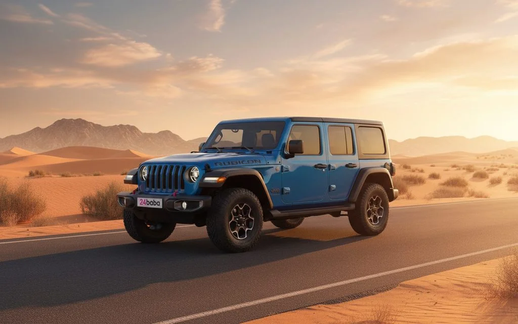 Jeep Wrangler 2023 Blue front view with headlights