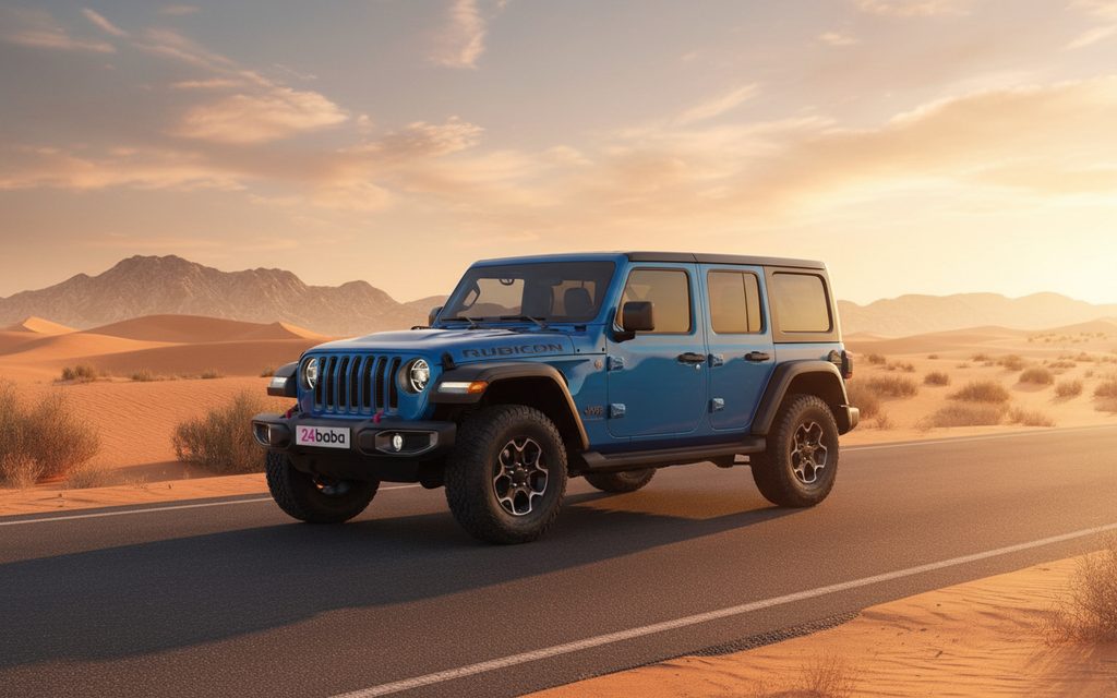 Jeep Wrangler 2023 Blue front view with headlights