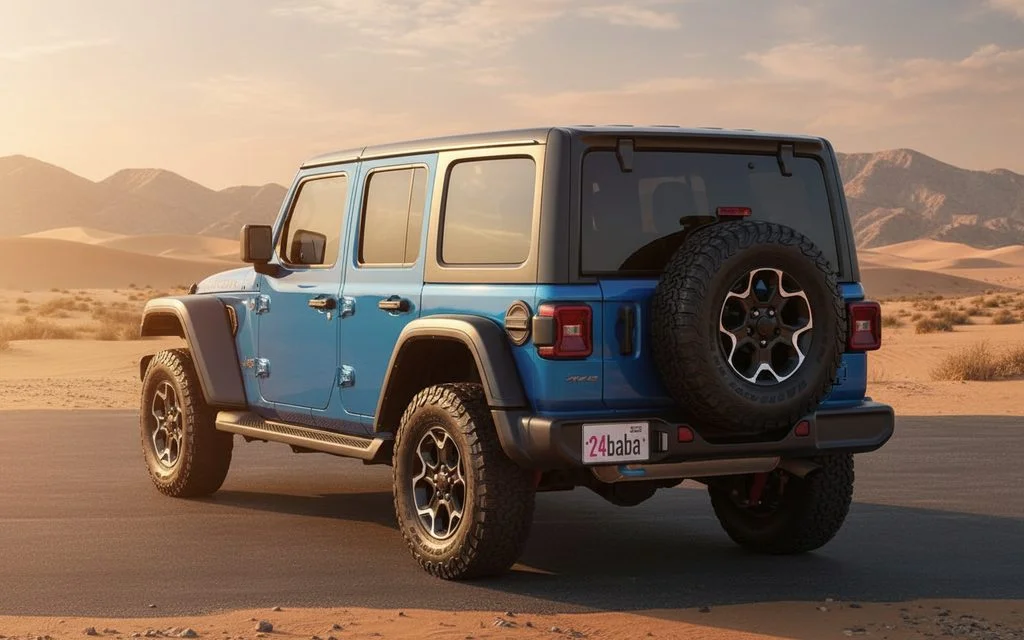 Jeep Wrangler 2023 Blue rear view showing taillights