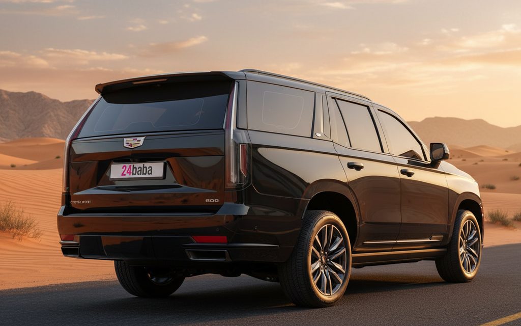 Cadillac Escalade 2023 Black rear view showing taillights