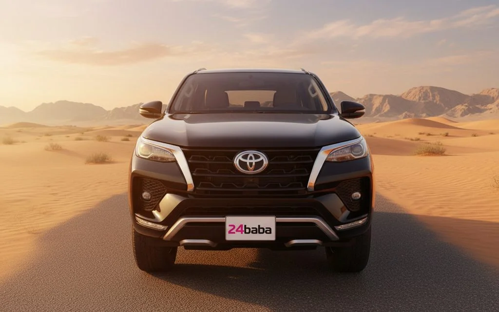 Toyota Fortuner 2023 Black front view with headlights