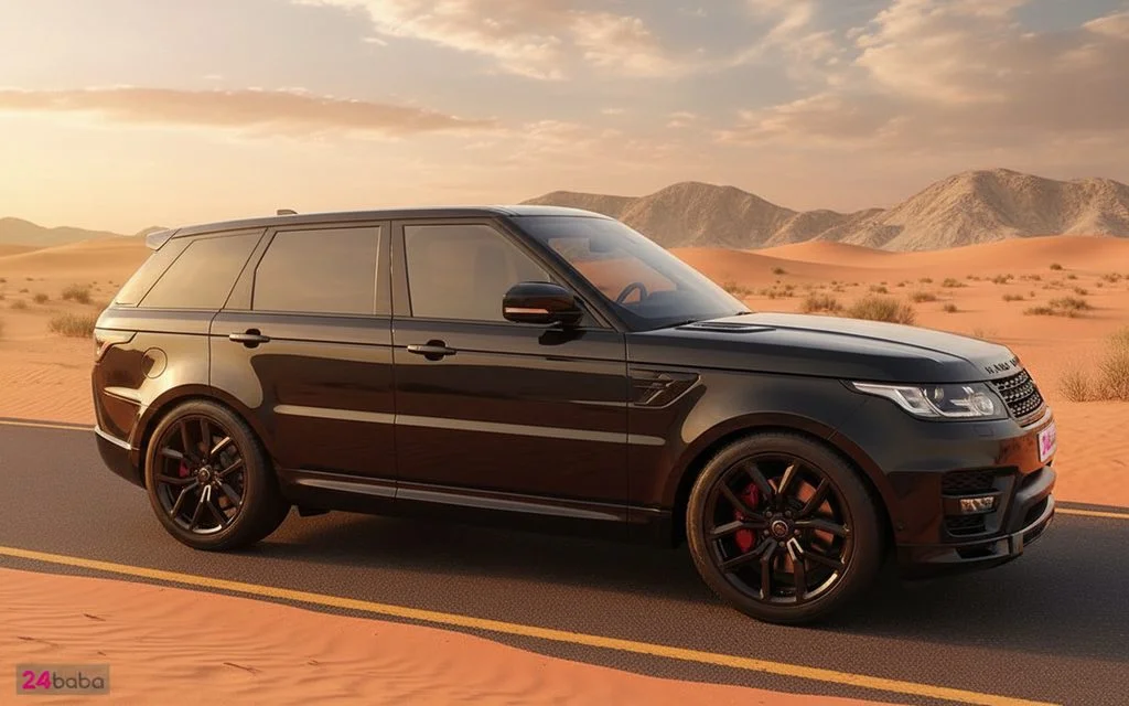 LandRover RangeRoverSport 2022 Black side profile – rental in Dubai