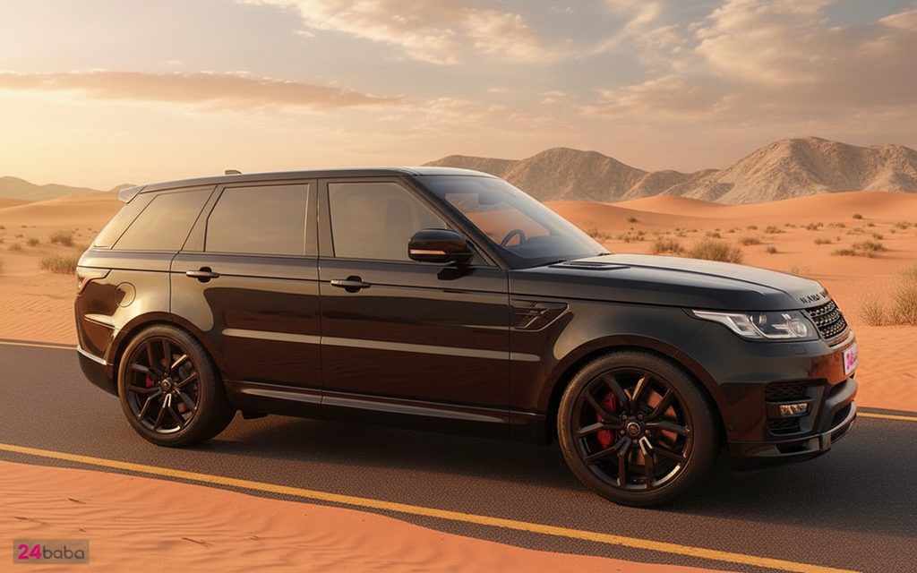 LandRover RangeRoverSport 2022 Black side profile – rental in Dubai