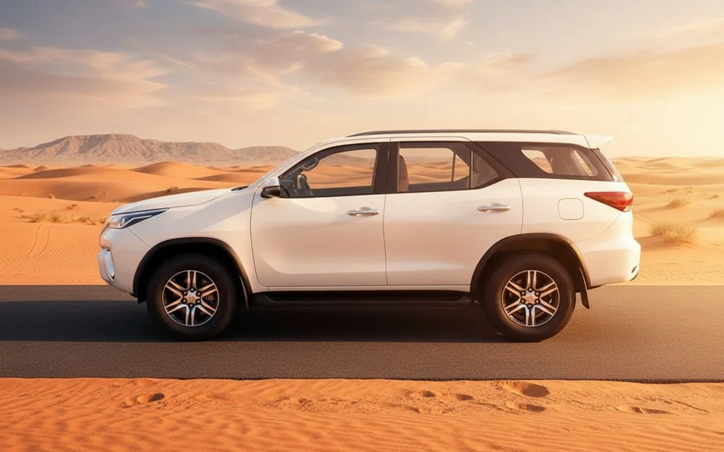 Toyota Fortuner 2023 White side profile