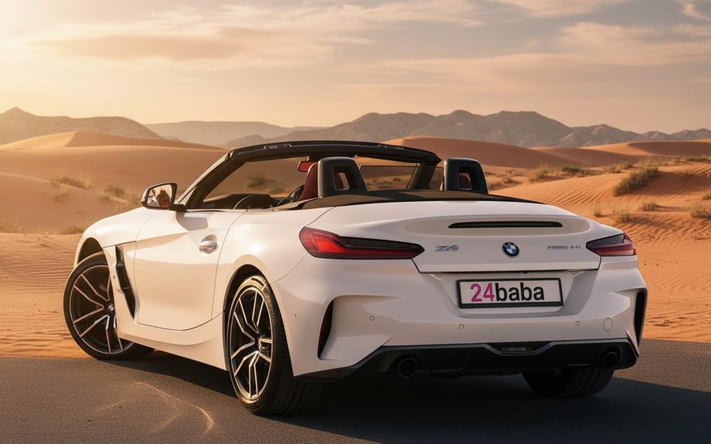 Bmw Z4 2022 White rear view showing taillights