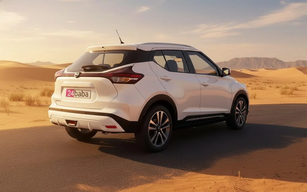 Nissan Kicks 2021 White rear view showing taillights