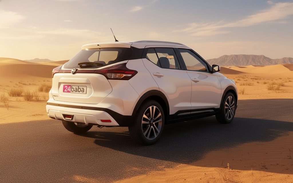 Nissan Kicks 2021 White rear view showing taillights