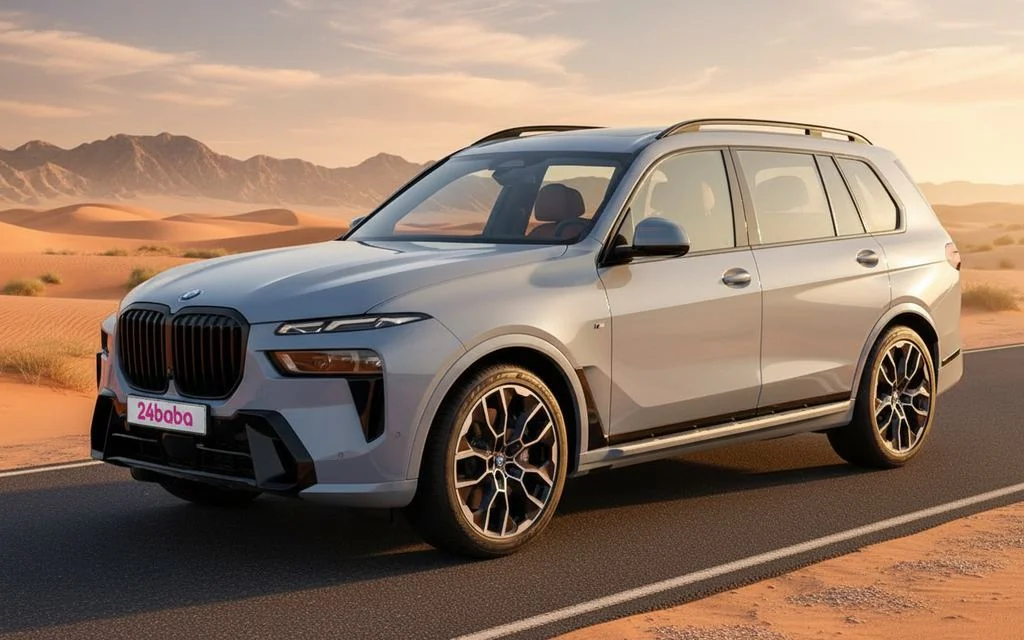 Bmw X7 2024 Silver front view with headlights