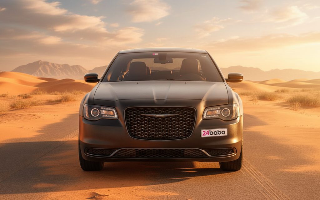 Chrysler 300 2025 Black front view with headlights