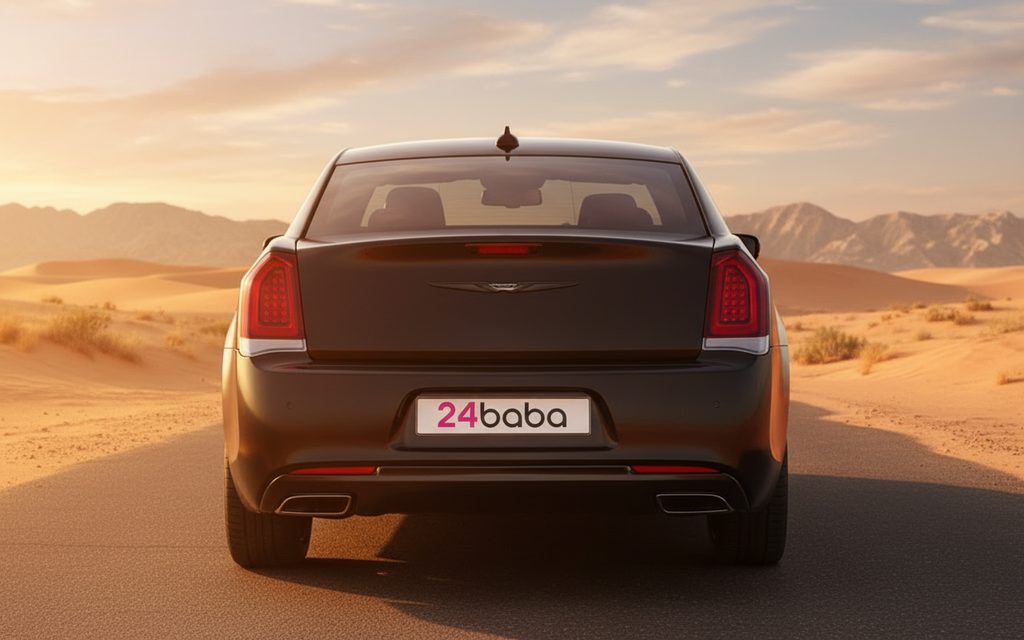 Chrysler 300 2025 Black rear view showing taillights