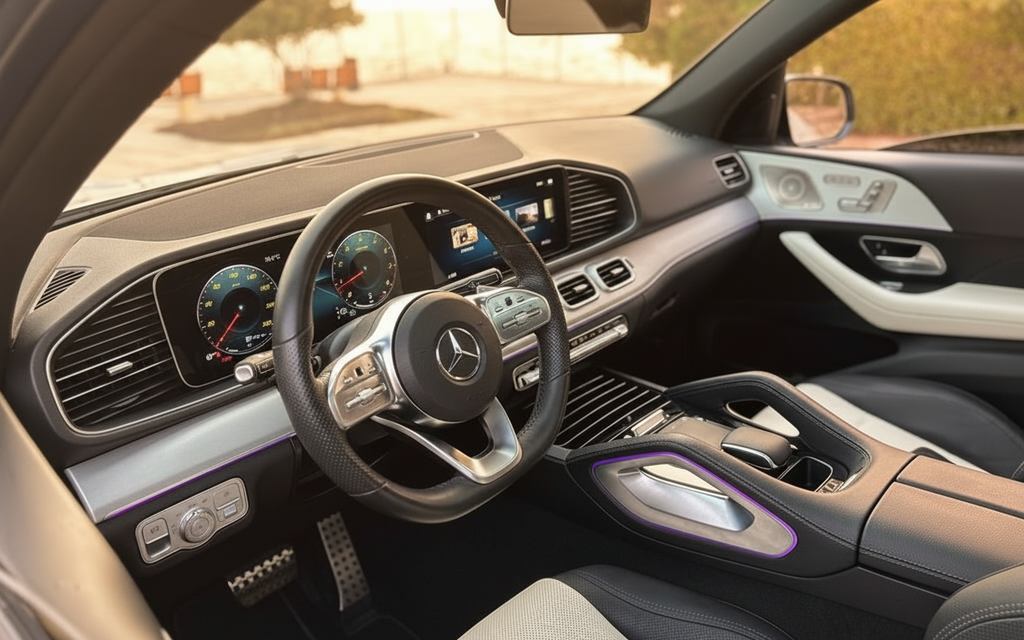 Mercedes Gle350 2023 interior view showing trim