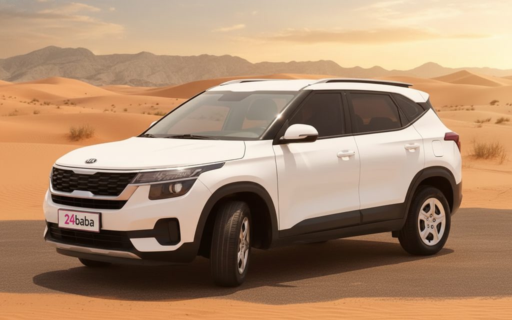 Kia Seltos 2022 White front view with headlights