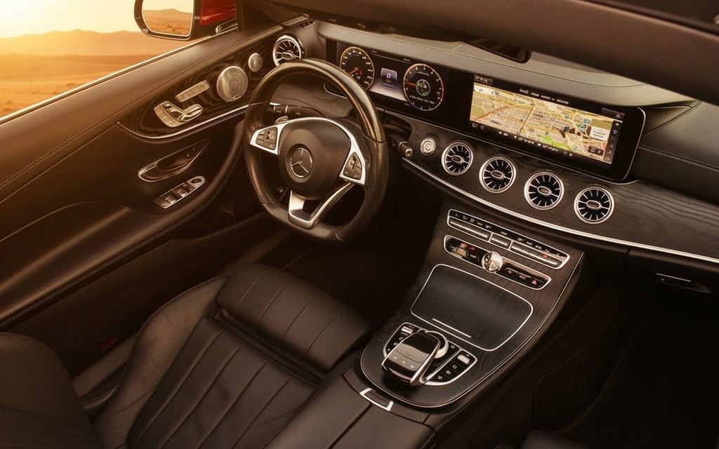 Mercedes E400 2020 dashboard and infotainment