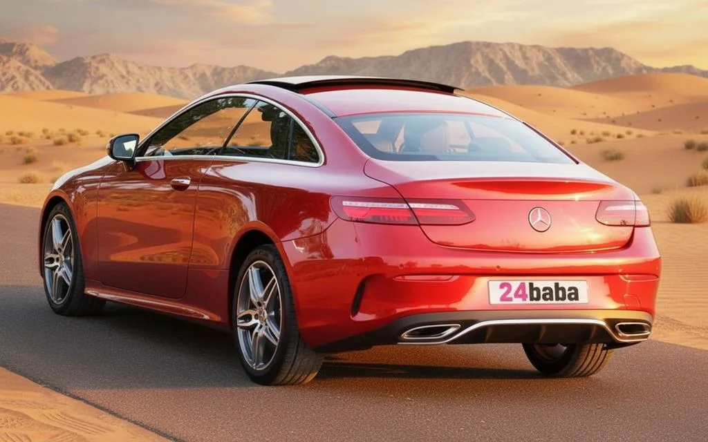 Mercedes E400 2020 Red rear view showing taillights