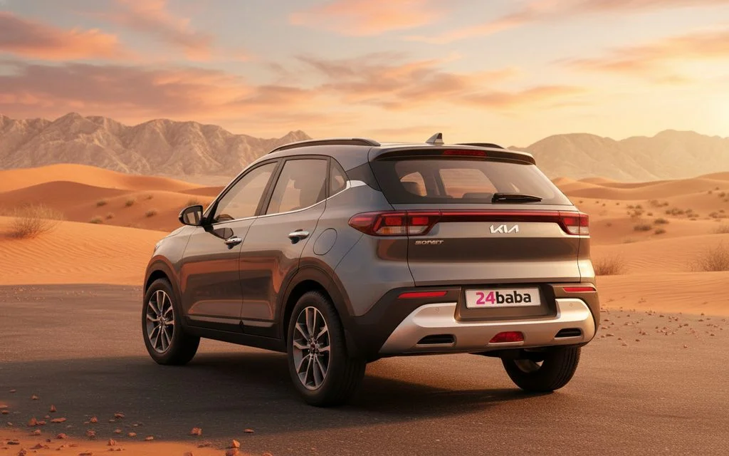 Kia Sonet 2023 Grey rear view showing taillights