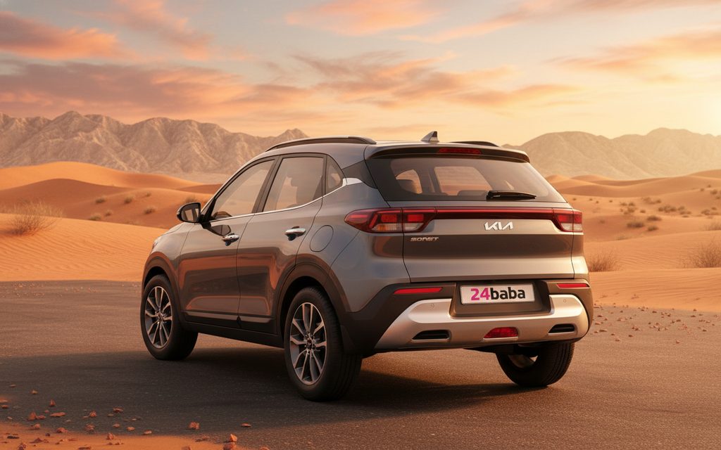 Kia Sonet 2023 Grey rear view showing taillights