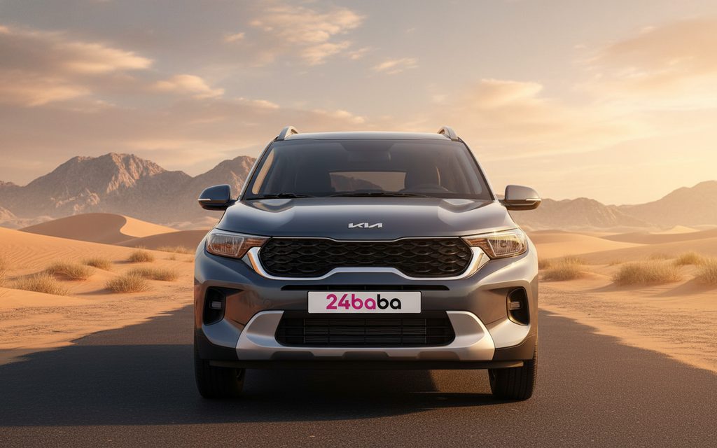 Kia Sonet 2023 Grey front view with headlights