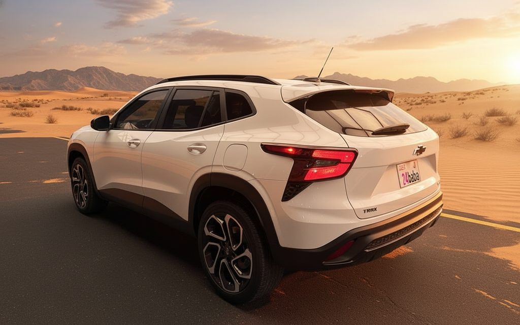 Chevrolet Trax 2024 White rear view showing taillights