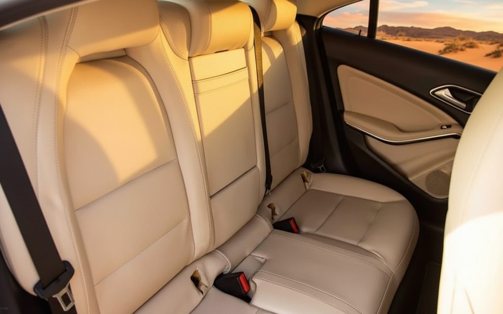 Mercedes Cla250 2025 leather seats and cabin – rental in Dubai