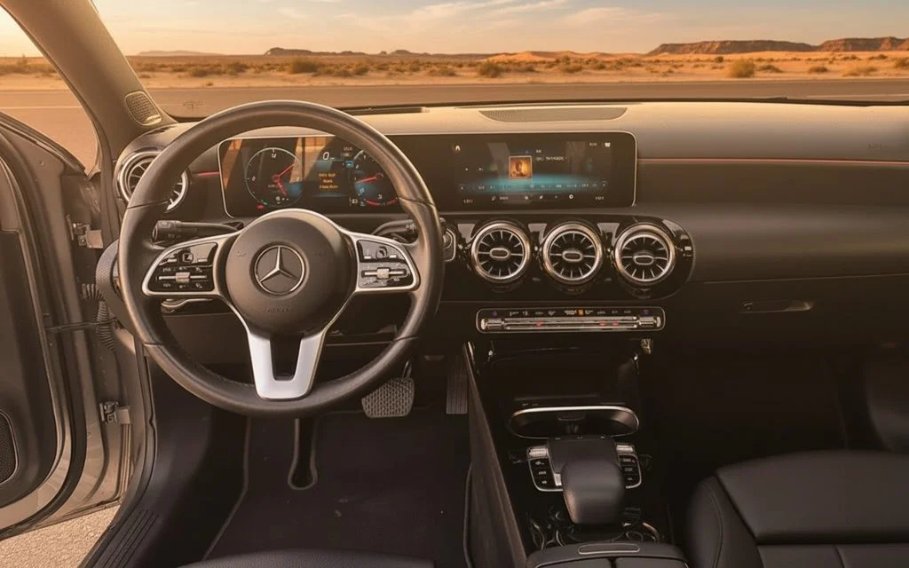 Mercedes A45 2022 dashboard and infotainment