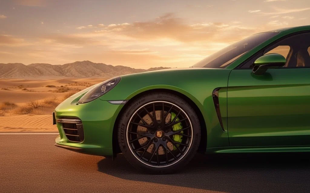 Porsche Panamera 2022 alloy wheel close up
