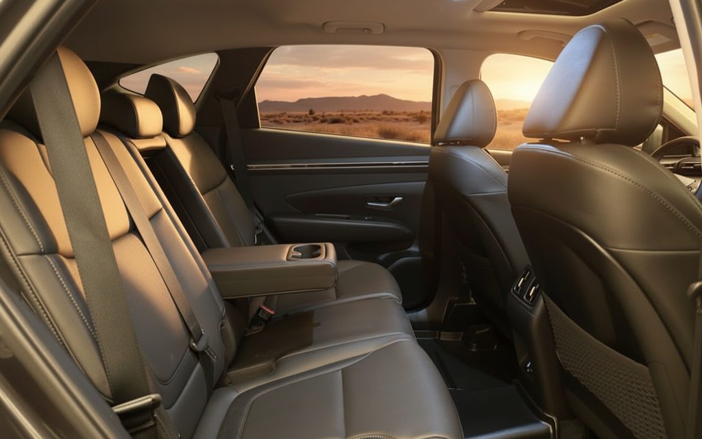 Hyundai Tucson 2024 leather seats and cabin – rental in Dubai