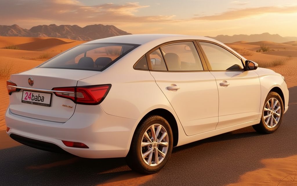Mg 5 2023 White rear view showing taillights