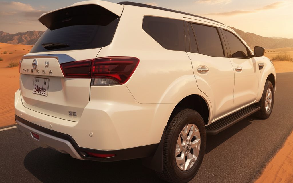 Nissan X Terra 2022 White rear view showing taillights