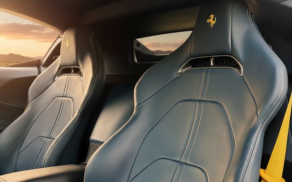 Ferrari Sf 90 2021 leather seats and cabin – rental in Dubai