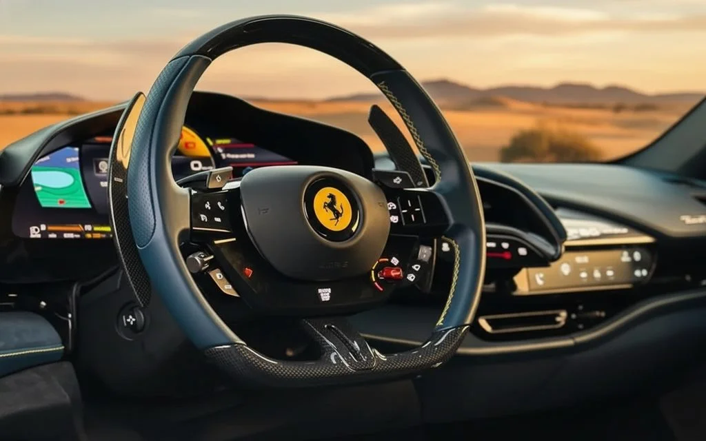 Ferrari Sf 90 2021 dashboard and infotainment – rental in Dubai