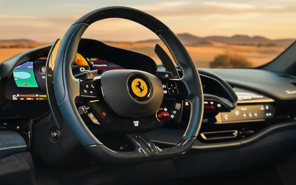 Ferrari Sf 90 2021 dashboard and infotainment – rental in Dubai