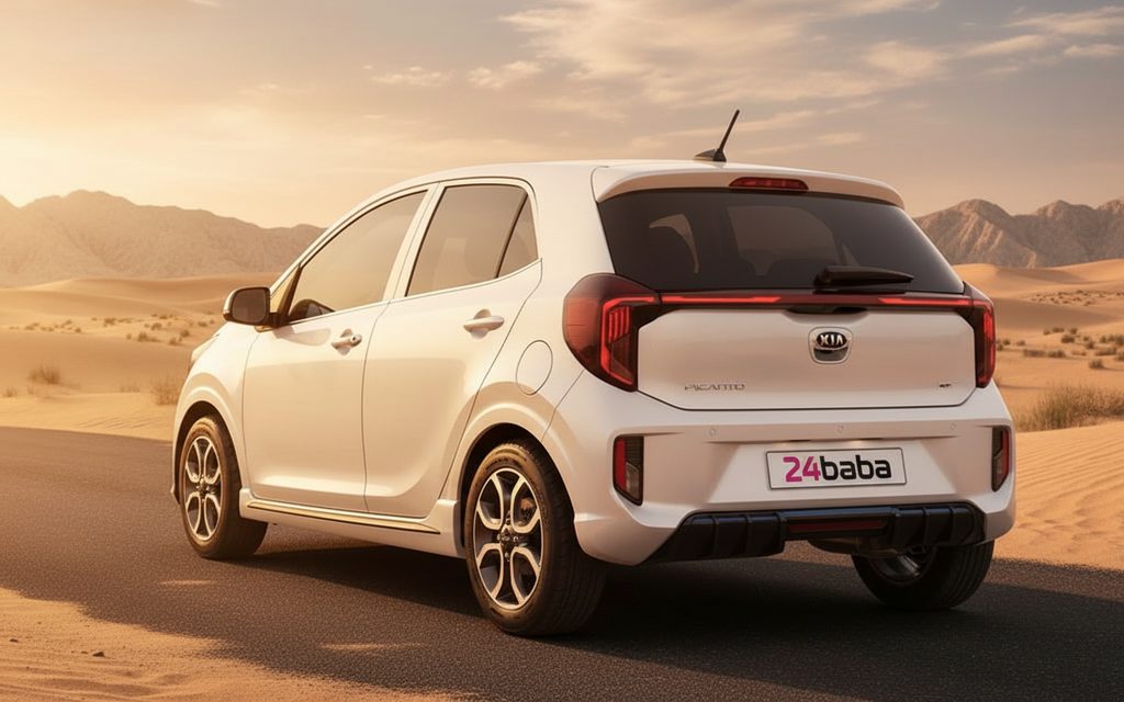 Kia Picanto 2025 White rear view showing taillights