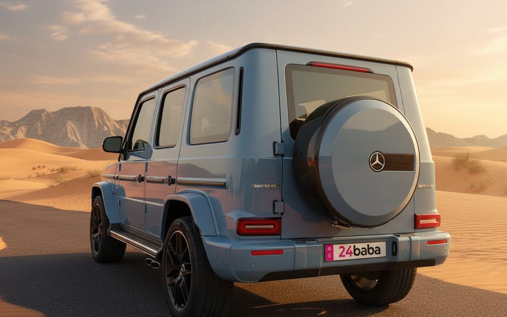 Mercedes G63 2022 Blue rear view showing taillights